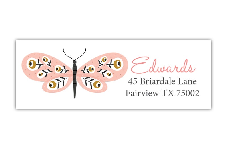 Butterfly Return Address Labels, Return address stickers, return address, return address label stickers image 2