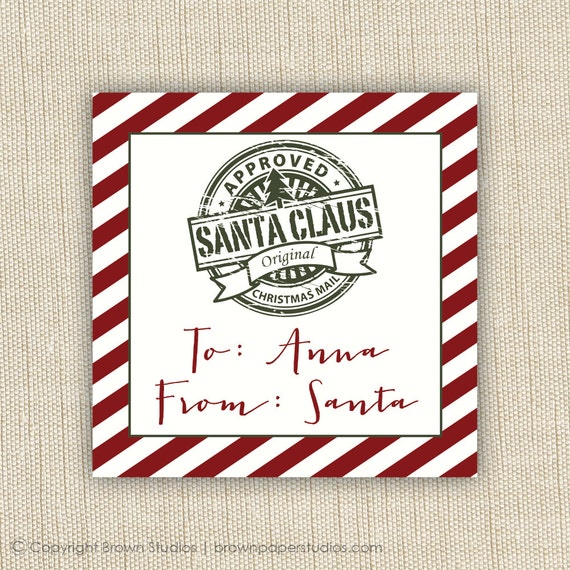 Gift Tag From Santa. 25 Personalized Gift Tags Label - Etsy