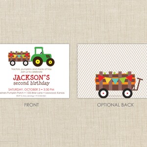 Hay Ride Invitation. Fall Birthday. Pumpkin Patch Invitation image 4