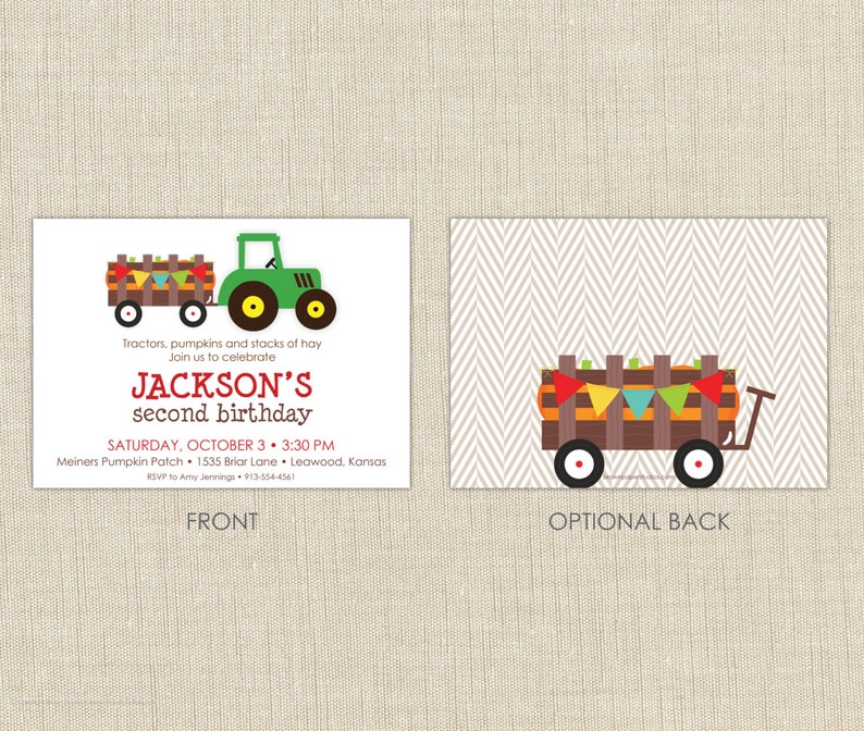 Hay Ride Invitation. Fall Birthday. Pumpkin Patch Invitation image 4