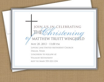 Baptism invitation. Christening announcement. boy or girl. First Communion Invitation