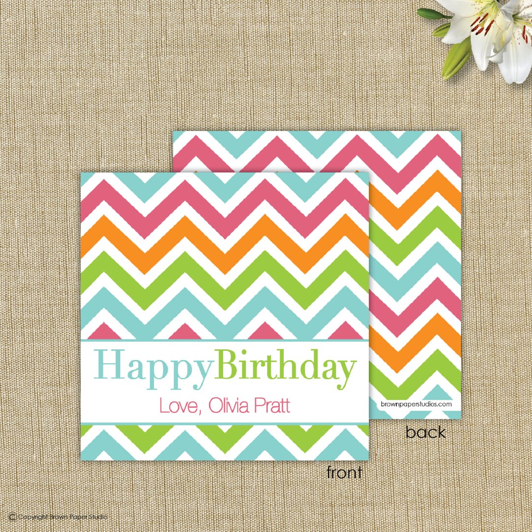 Gift Enclosure Cards With Envelopes. Colorful Chevron Enclosure Card Etsy
