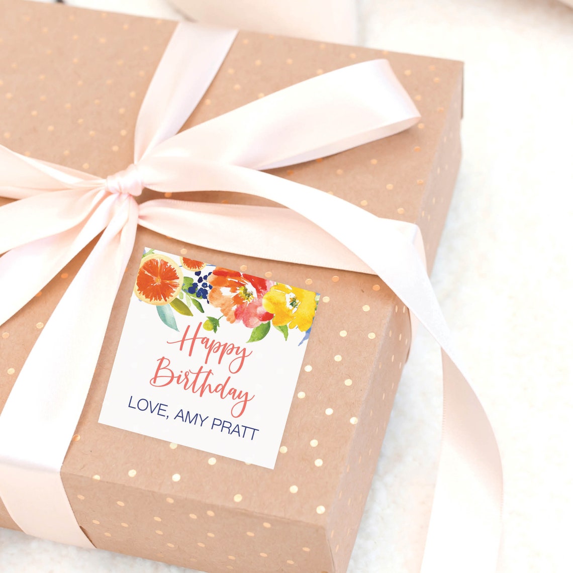 Personalized Gift Labels . Citrus Birthday Gift Labels. Set of Etsy