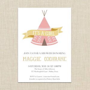 TeePee Shower Invitaiton