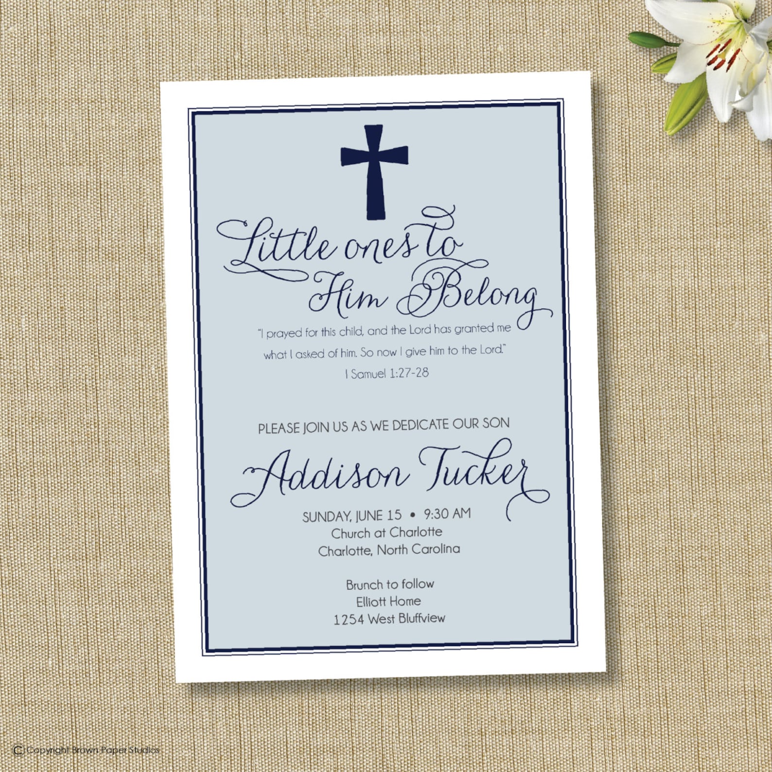 Baptism Invitation. Christening Announcement. Boy or Girl. Etsy
