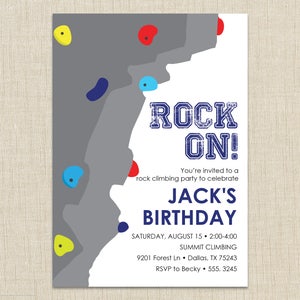 Rock Climbing Invitation, Rock Climbing Birthday Invitation, Rock Climbing Party