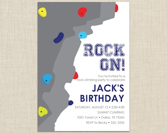 Rock Climbing Invitation, Rock Climbing Birthday Invitation, Rock Climbing Party