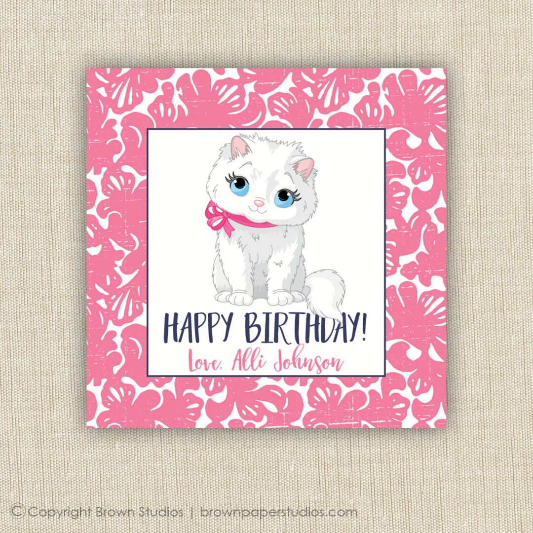 Cat Lable Personalized Gift Tag Label Sticker-cat. Set of 25 - Etsy