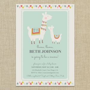 Llama Baby Shower Invitation,  Llama llama Baby Mama Shower Invitation, Llama Mama Invitation