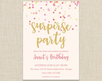 Surprise Birthday Invitation, Adult Birthday Invitation, Surprise Birthday Party