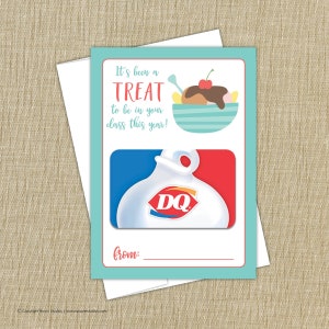 Titolare della carta regalo gelato / Apprezzamento dell'insegnante / Download istantaneo