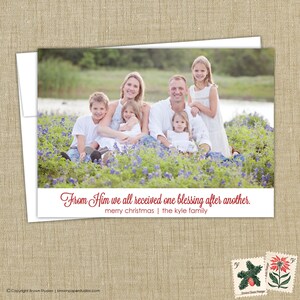 Religious Christmas Cards. Christian Photo Christmas Cards.  John 1:16