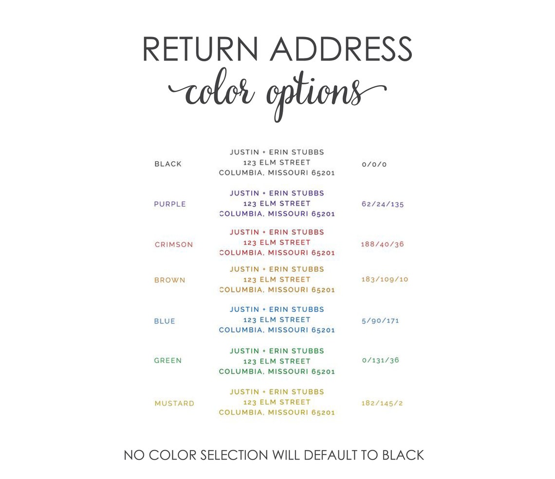 Return Address Printing - Etsy - Find Mailing Addresses For Other Returns