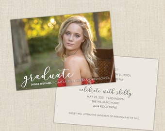 Graduation Announcement, Graduation Invitation, Modern Graduation Invitation, party, Printable Graduation Invitation