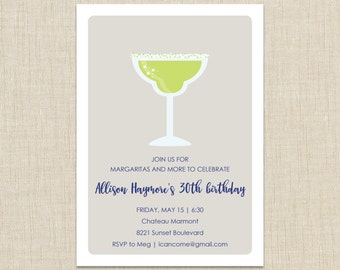 Adult birthday invitations. Margarita Invitation