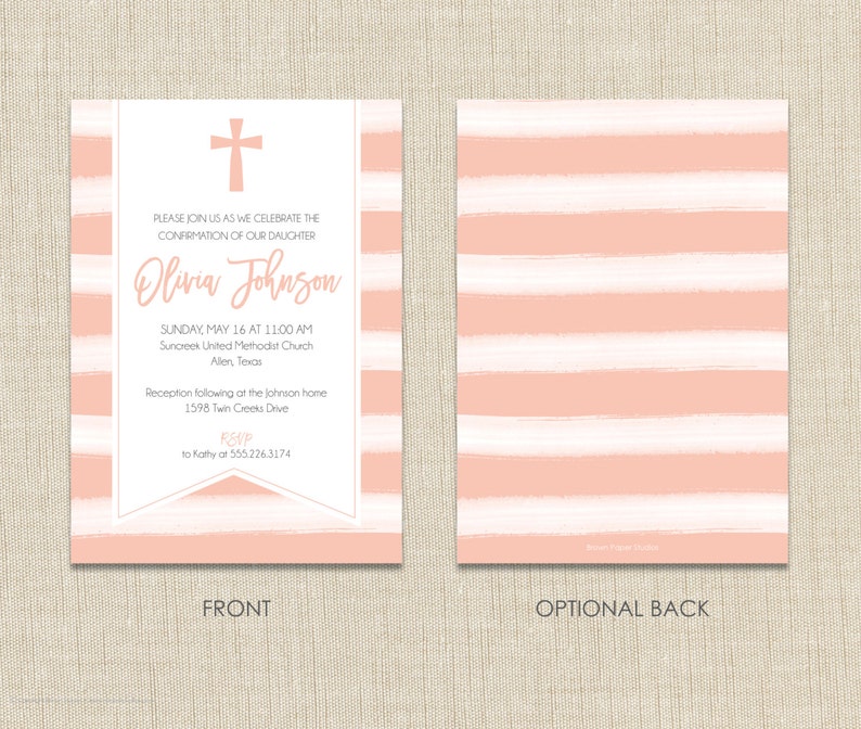 Confirmation invitation. First Communion invitation, Baptism invitation. Christening announcement. image 2