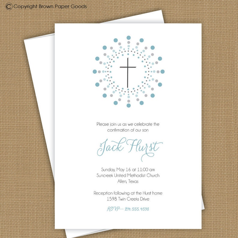 Confirmation invitation. First Communion invitation, Baptism invitation. Christening announcement. boy or girl image 1