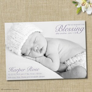Religious birth announcement. John 1:16