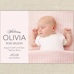 birth announcement girl. photo baby announcement.