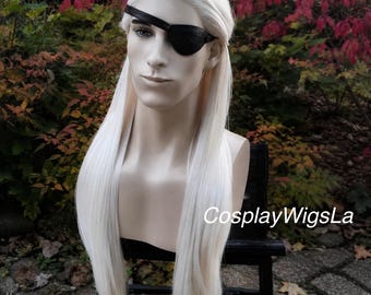 Peruka inspirowana cosplayem Aemonda Targaryena, długa, falowana, średniowieczna