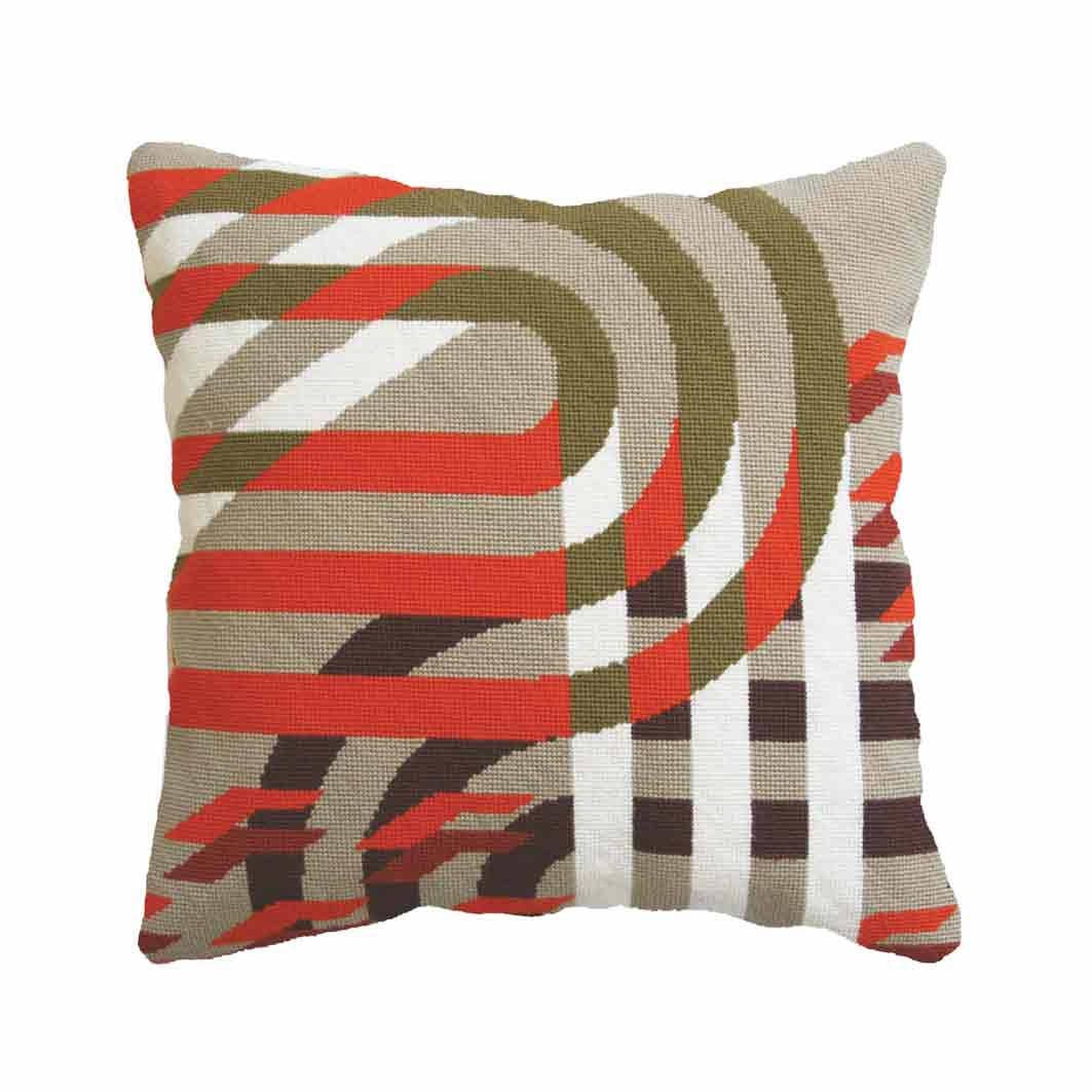 Art Deco Needlepoint / Tapestry Kit, futura Red, Modern Needlepoint