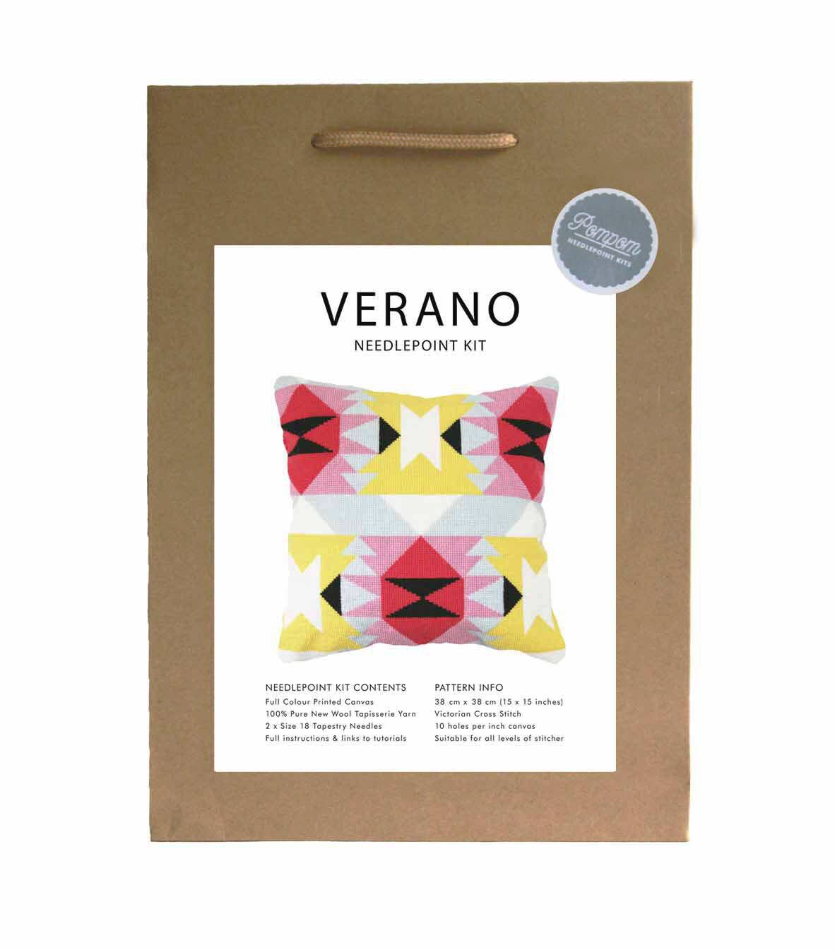 Modern Needlepoint Kit, Tapestry Cushion Kit, DIY Beginner Cross Stitch