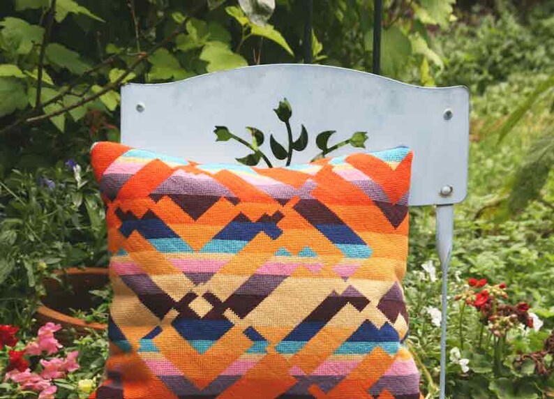 Modern Needlepoint Kit Geometric Design Printed Canvas Etsy UK