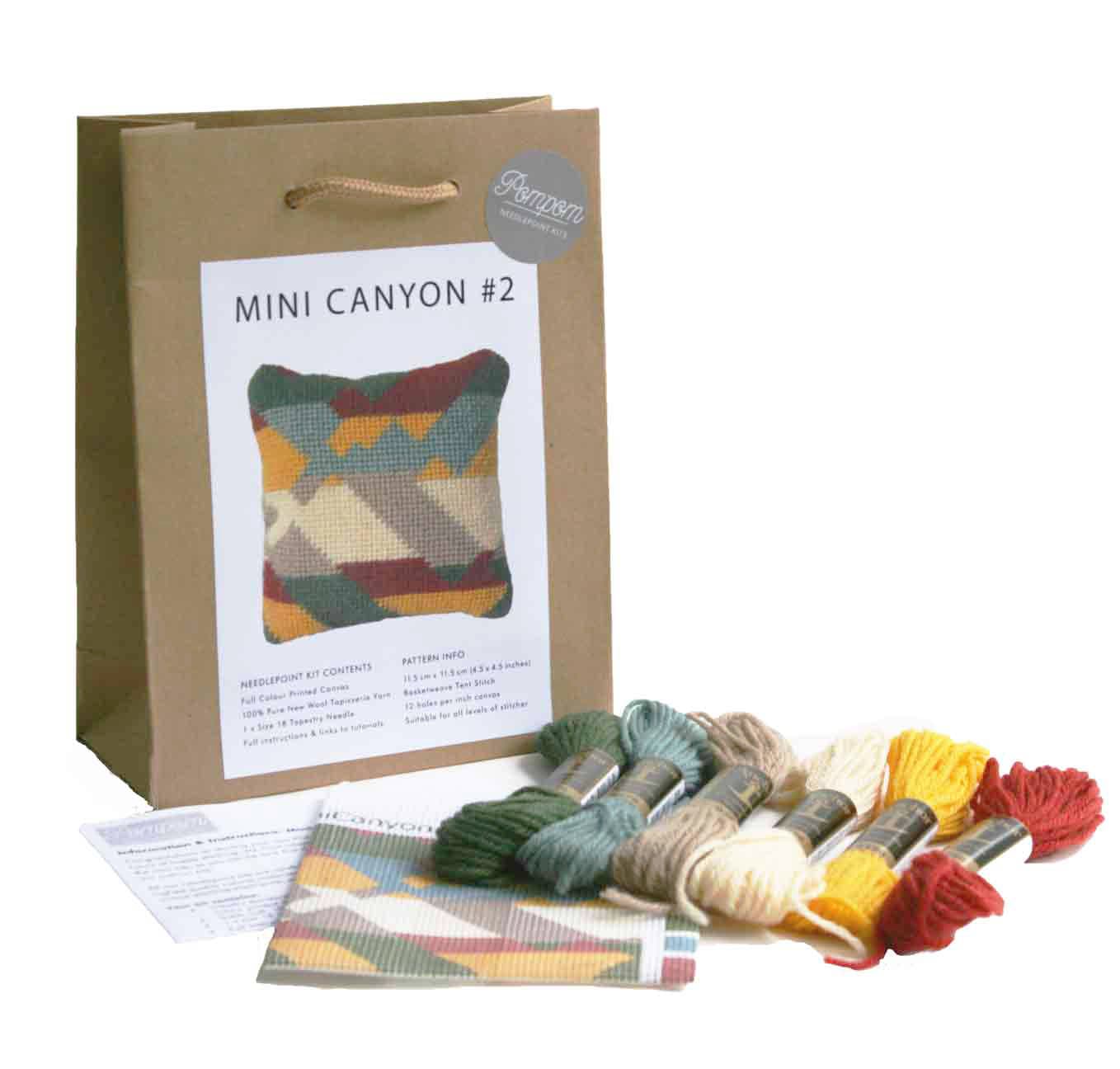 Needlepoint Mini Kit Easy Needlepoint Kit Modern Needlepoint Kit