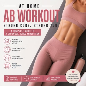 Flat Stomach Workout Challenge | At Home Ab Workout Plan | No Equipment Core Training Program | Weight Loss & Fitness PDF