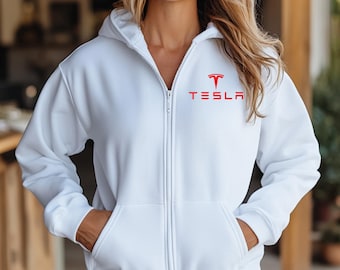 Sweat à capuche zippé Tesla