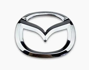 Mazda Steering Wheel Emblem Sticker, Chrome ABS Logo Cover, Car Interior Accessory