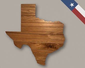 Handmade Solid White Oak Wood State Wall Art | Texas