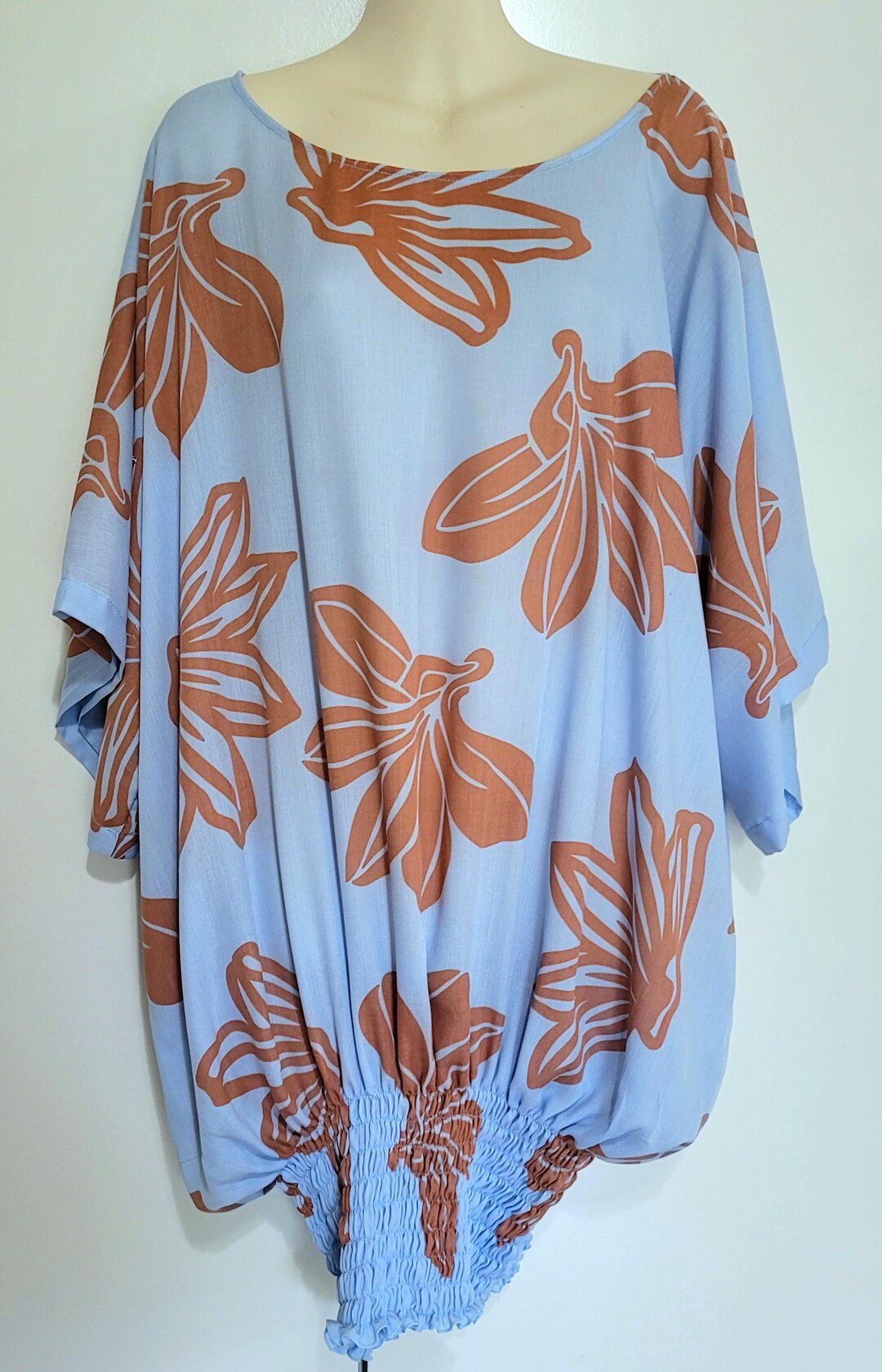 Lanai Smock Top Tie On Shoulders Hawaiian Dress