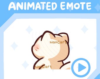 Alerta de emoticono animado de Jerkin / Transmisión en Twitch y Discord / Gato blanco travieso