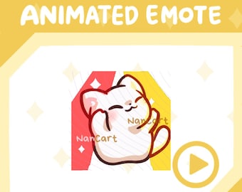 Emote animado de baile con balanceo de trasero / Baile del gato blanco, uso en Twitch y Discord / Diversión HYPE