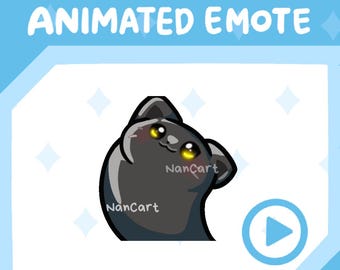 Emote animado de baile de Bobble / Twitch Discord / Gato chibi negro / Ambiente divertido