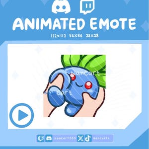 Animated Squishy Oddish Emote | Twitch Discord Chat | Cute Streaming Assets
