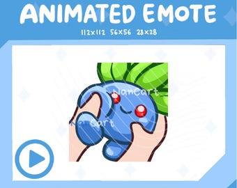 Emote animado de Squishy Oddish / Chat de Twitch y Discord / Recursos adorables para streaming