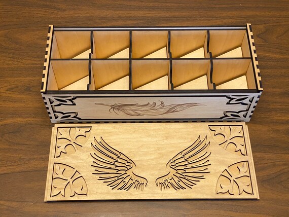 Deluxe Deck Box Carrying Case - 10 Compartments - Customizable - Laser Cut  - Sliding Lid - MTG EDH Commander Yugioh - Etsy