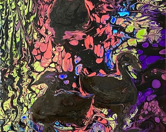 Three City Ducks - Fluid Pour-schilderij