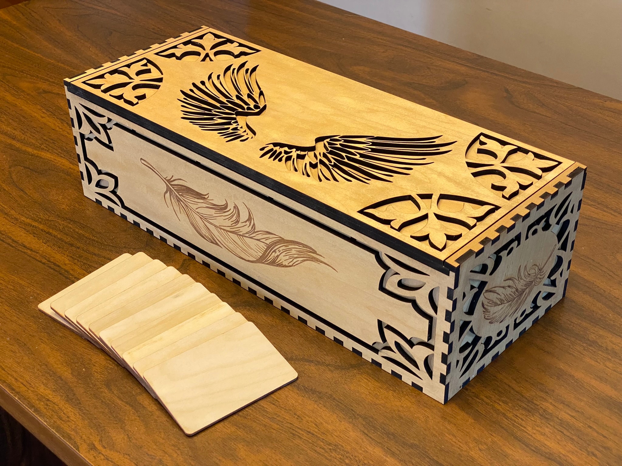 Deluxe Deck Box Carrying Case - 10 Compartments - Customizable - Laser Cut - Sliding Lid - MTG EDH Commander Yugioh - Etsy Deluxe Deck Box Carrying Case - 10 Compartments - Customizable - Laser Cut - Sliding Lid - MTG EDH Commander Yugioh - Etsy