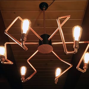 Apogee Chandelier Transforming Copper Ceiling Lamp Adjustable Dimmable Steampunk Industrial Multifunctional Lighting Black