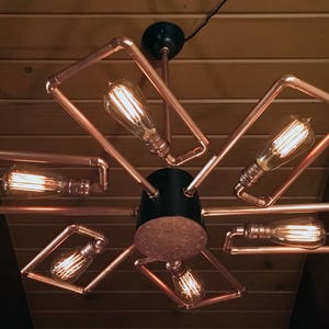 Apogee Chandelier Transforming Copper Ceiling Lamp Adjustable Dimmable Steampunk Industrial Multifunctional Lighting image 4