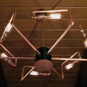 Apogee Chandelier Transforming Copper Ceiling Lamp Adjustable Dimmable Steampunk Industrial Multifunctional Lighting image 6