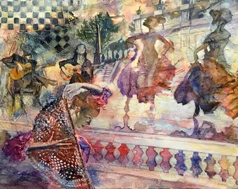 Painting: "Catalonian Rhapsody" - Mixed Media