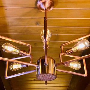 Apogee Chandelier Transforming Copper Ceiling Lamp Adjustable Dimmable Steampunk Industrial Multifunctional Lighting Copper