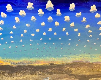 Verspreid firmament - Fluid Pour Painting