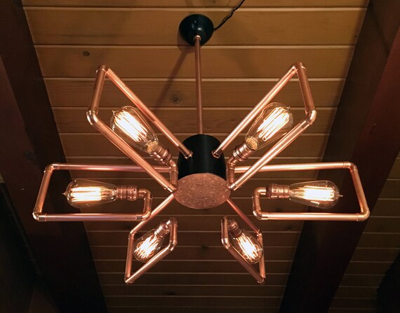 Apogee Chandelier Transforming Copper Ceiling Lamp Adjustable Dimmable Steampunk Industrial Multifunctional Lighting