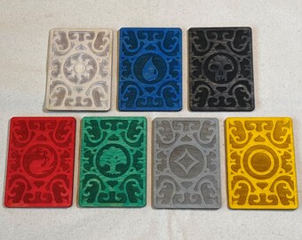 Set van 7 houten kaartverdelers voor het ordenen van collecties MTG Magic