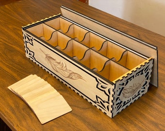 Deluxe Deck Box Draagtas - 10 Compartimenten - Aanpasbaar - Laser Cut - Schuifdeksel - MTG EDH Commander Yugioh